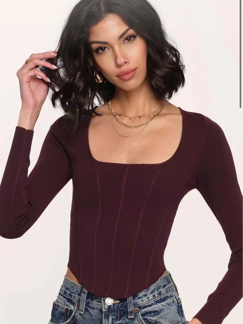 Heartloom dark brown Amie top